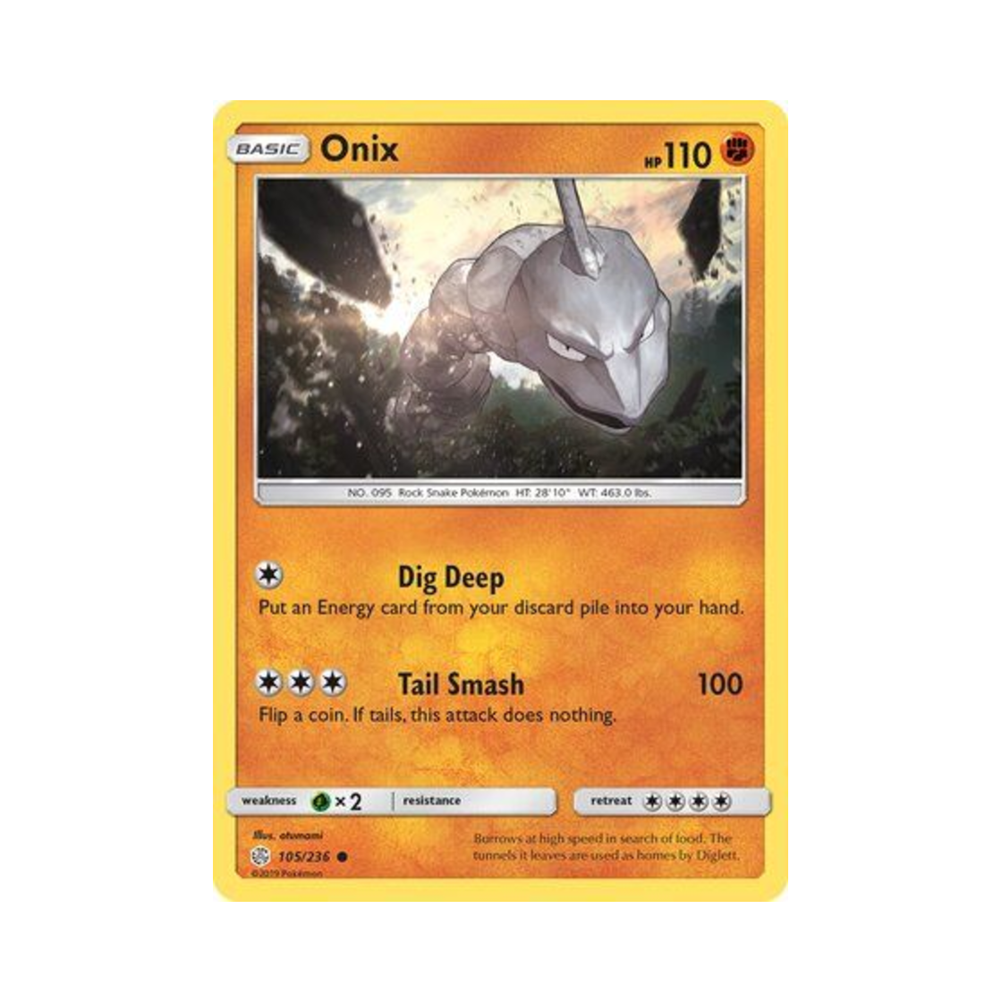 포켓몬 TCG 롱스톤 C 코스믹 이클립스 (영문판)(Pokemon TCG Onix C Cosmic Eclipse (English Ver.)) - 1