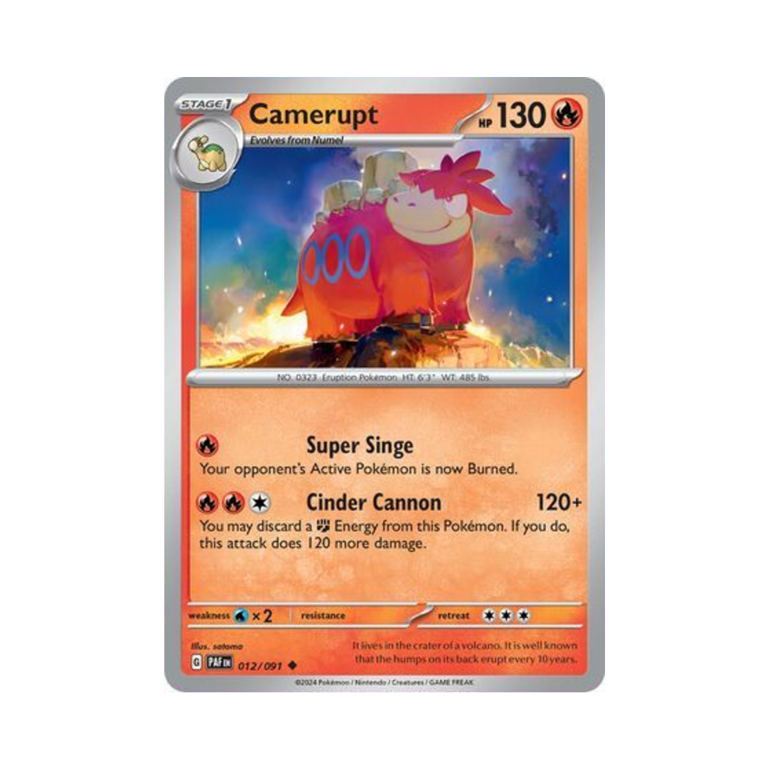 포켓몬 TCG 폭타 U 팔데아 페이트 (영문판)(Pokemon TCG Camerupt U Paldean Fates (English Ver.)) - 1