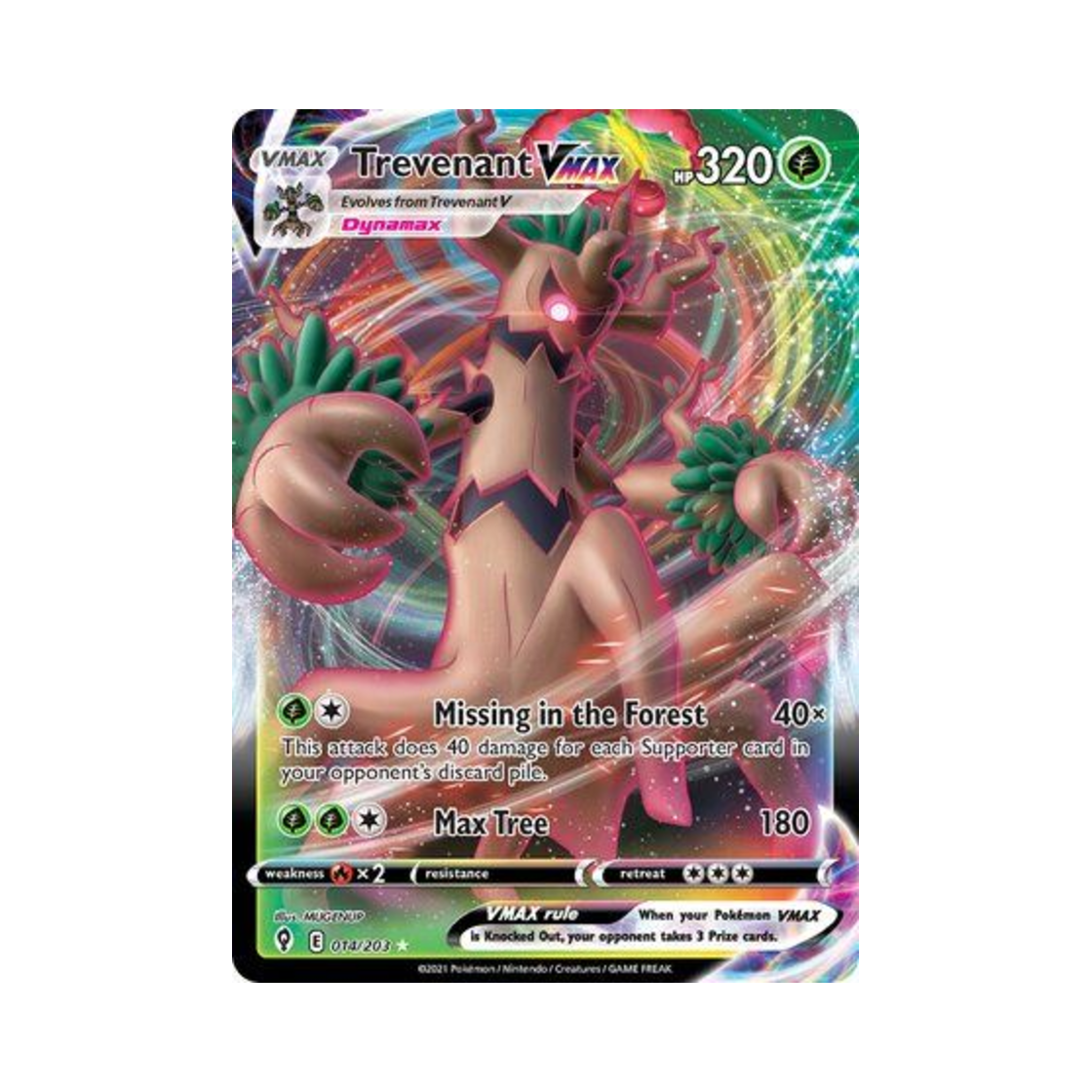 포켓몬 TCG 대로트 VMAX HRV 이볼빙 스카이즈 (영문판)(Pokemon TCG Trevenant VMAX HRV Evolving Skies (English Ver.)) - 1
