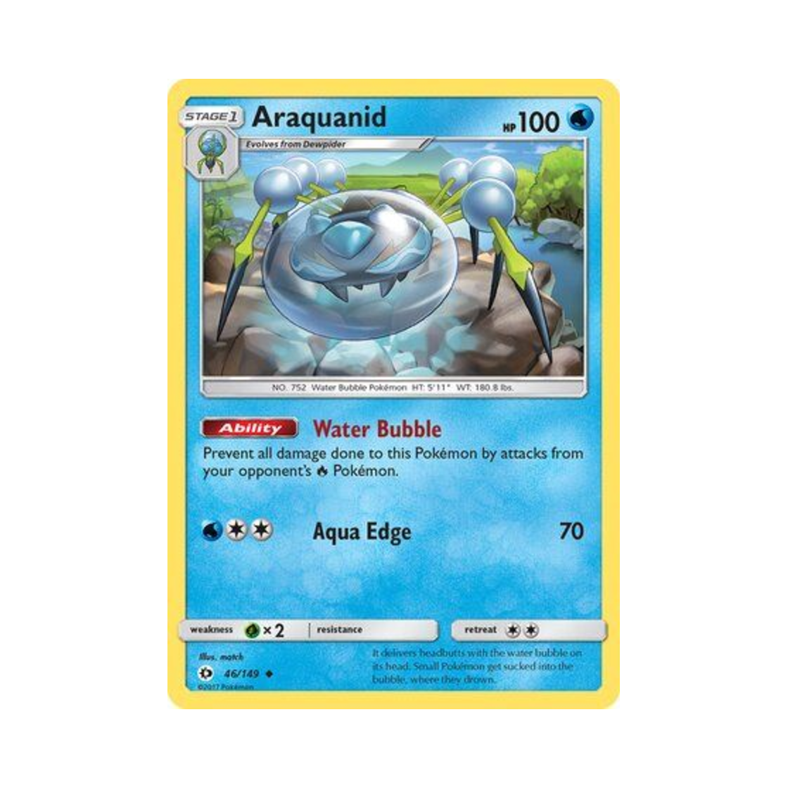 포켓몬 TCG 깨비물거미 U 썬 & 문 (영문판)(Pokemon TCG Araquanid U Sun & Moon (English Ver.)) - 1