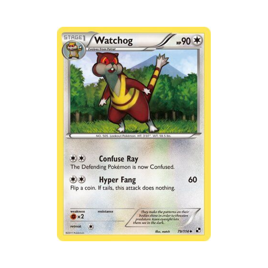 포켓몬 TCG 보르그 U 블랙 & 화이트 (영문판)(Pokemon TCG Watchog U Black & White (English Ver.)) - 1