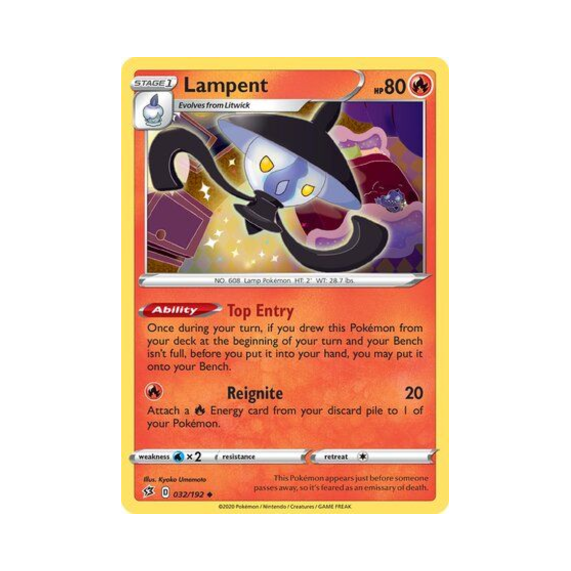 포켓몬 TCG 램프라 U 레벌 크래시 (영문판)(Pokemon TCG Lampent U Rebel Clash (English Ver.)) - 1