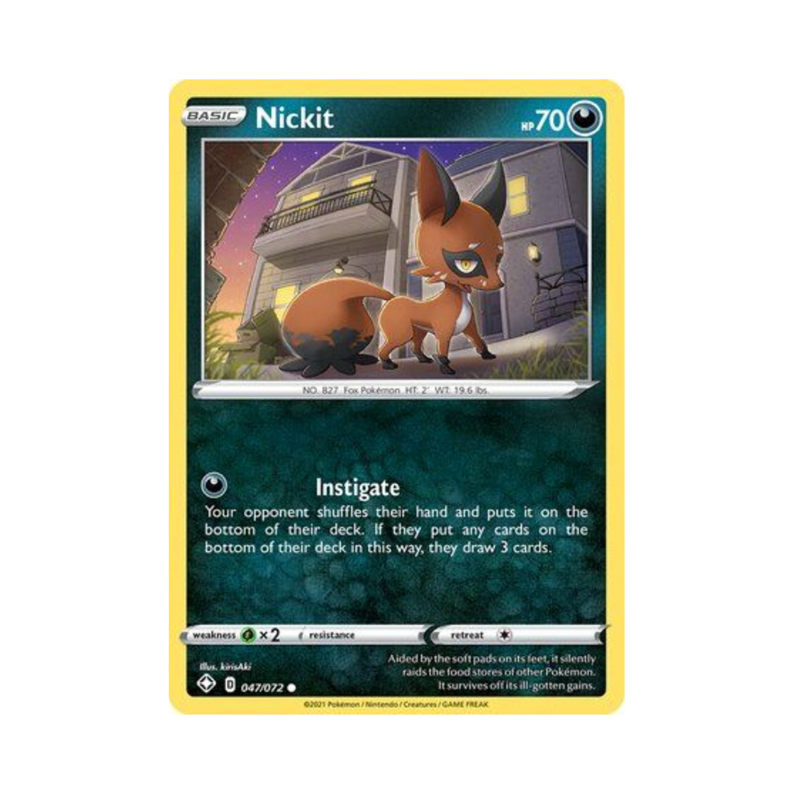 포켓몬 TCG 훔처우 C 샤이닝 페이츠 (영문판)(Pokemon TCG Nickit C Shining Fates (English Ver.))