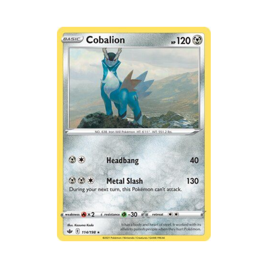 포켓몬 TCG 코바르온 RH 칠링 레인 (영문판)(Pokemon TCG Cobalion RH Chilling Reign (English Ver.)) - 1