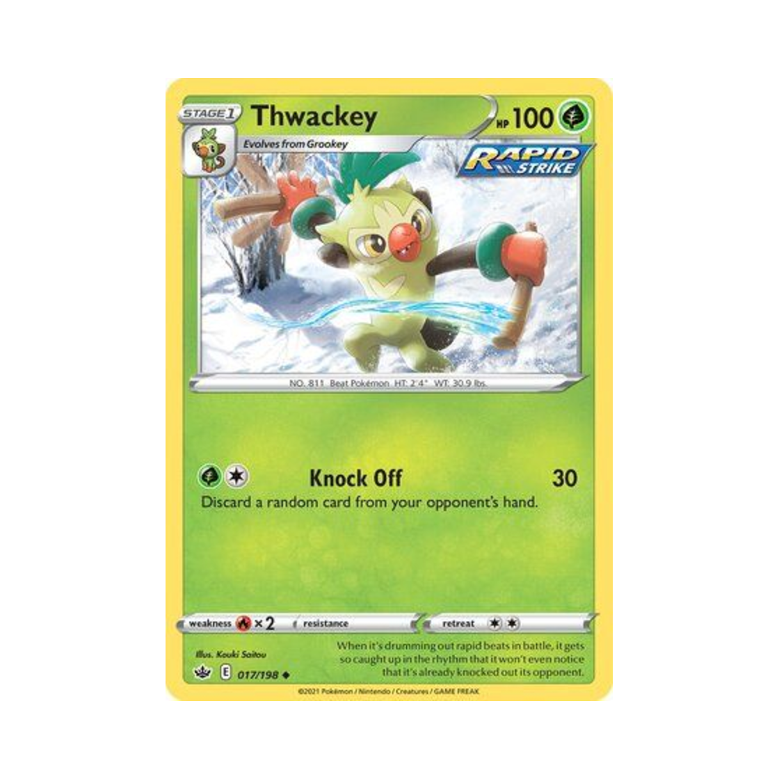 포켓몬 TCG 채키몽 U 칠링 레인 (영문판)(Pokemon TCG Thwackey U Chilling Reign (English Ver.)) - 1