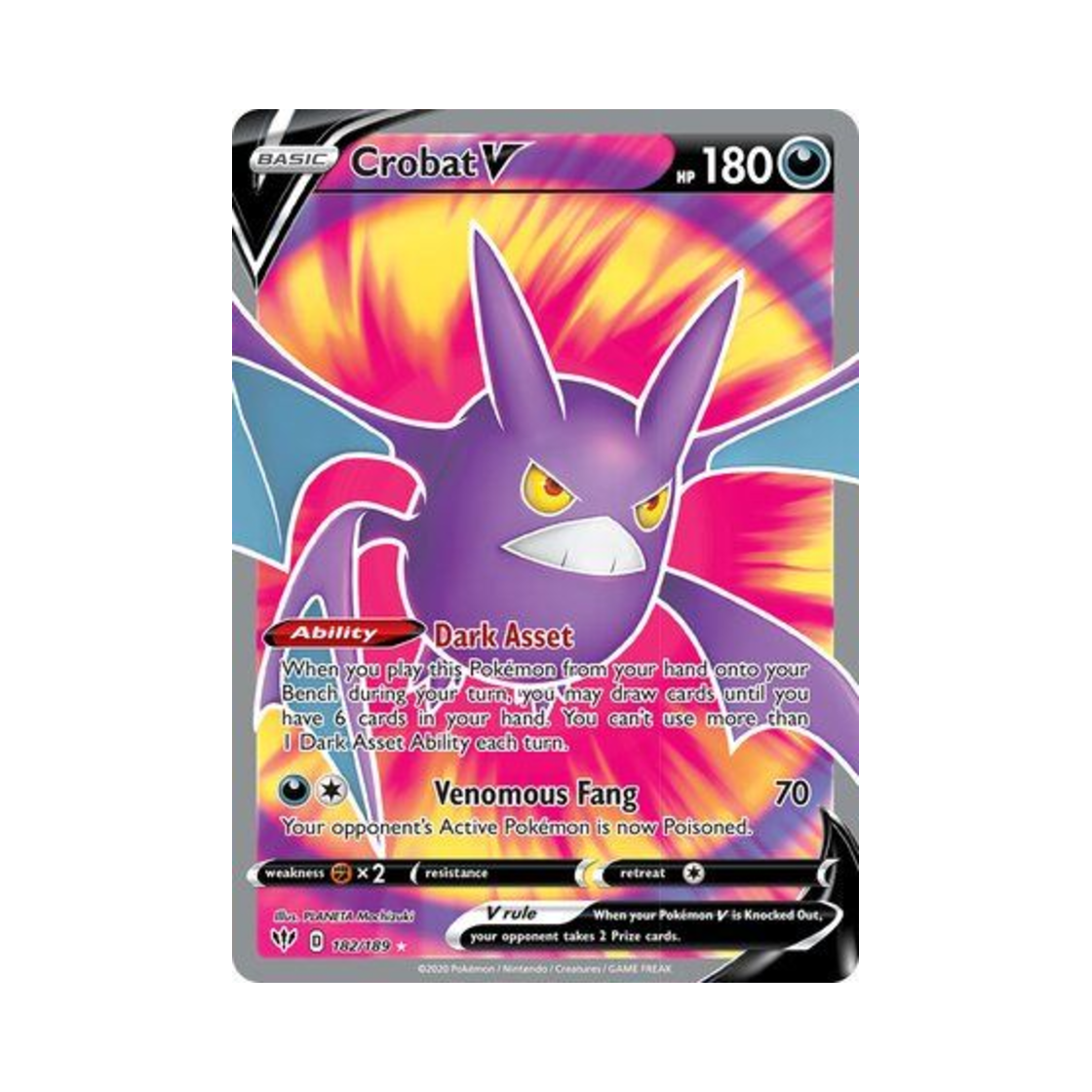 포켓몬 TCG 크로뱃 V RU 다크니스 어블레이즈 (영문판)(Pokemon TCG Crobat V RU Darkness Ablaze (English Ver.))