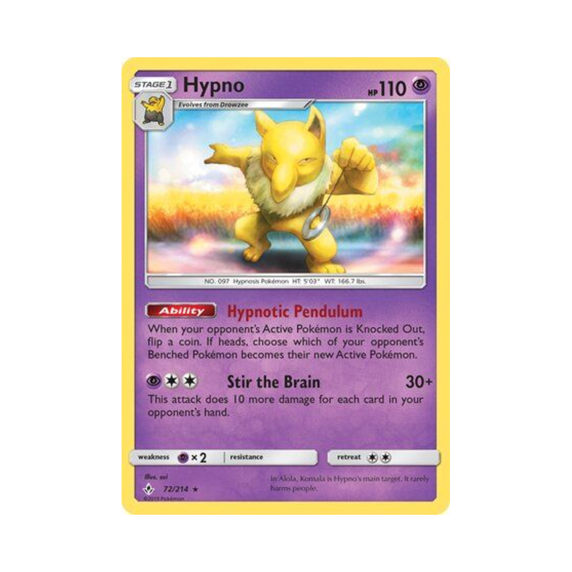 포켓몬 TCG 슬리퍼 R 언브로큰 본즈 (영문판)(Pokemon TCG Hypno R Unbroken Bonds (English Ver.)) - 1