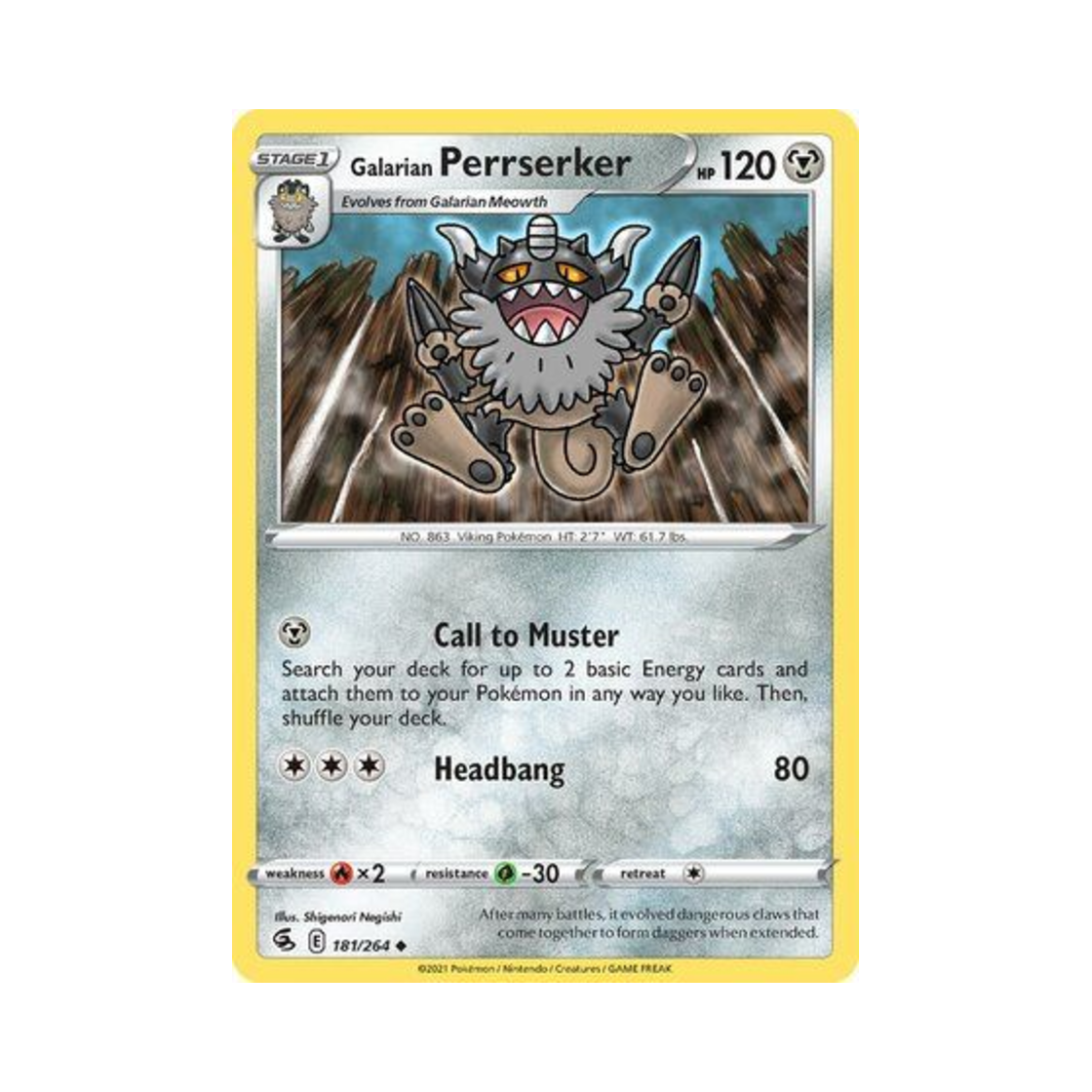 포켓몬 TCG 가라르 나이킹 U 퓨전 스트라이크 (영문판)(Pokemon TCG Galarian Perrserker U Fusion Strike (English Ver.)) - 1