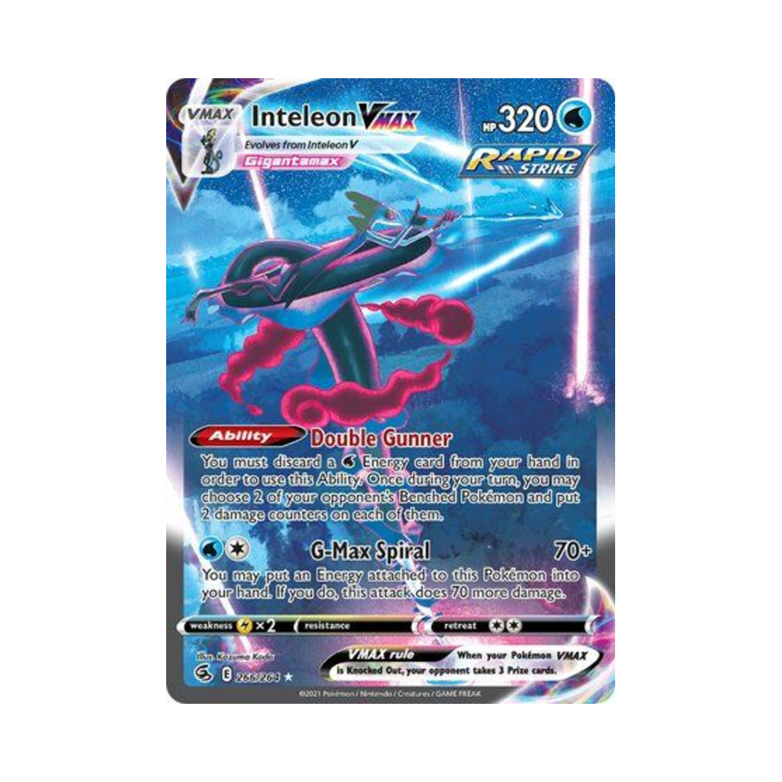 FST266/264 Pokemon TCG Inteleon VMAX RR Fusion Strike (English Ver.)