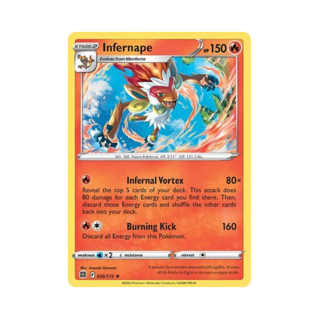 포켓몬 TCG 초염몽 RH 브릴리언트 스타즈 (영문판)(Pokemon TCG Infernape RH Brilliant Stars (English Ver.))