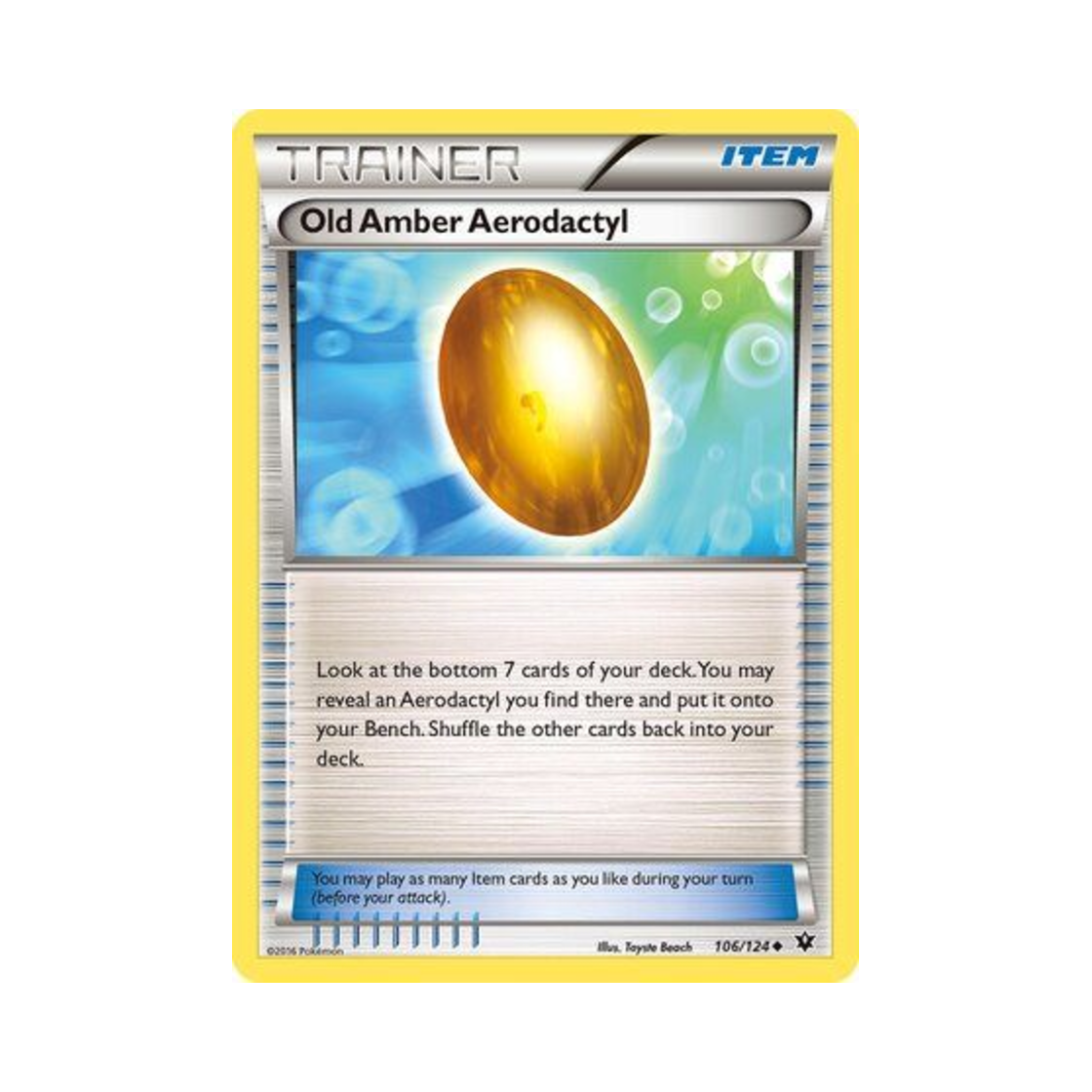 FCO106/124 Pokemon TCG Old Amber Aerodactyl U Fates Collide (English Ver.)