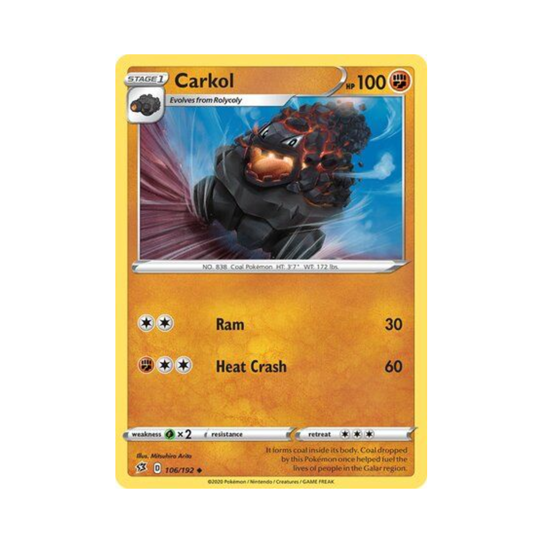 포켓몬 TCG 탄차곤 U 레벌 크래시 (영문판)(Pokemon TCG Carkol U Rebel Clash (English Ver.)) - 1
