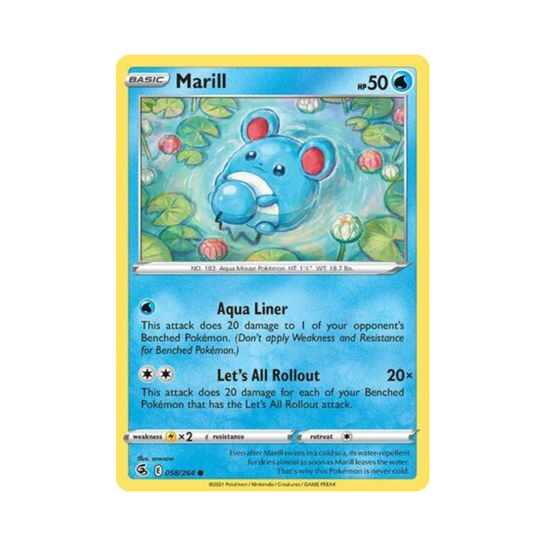 포켓몬 TCG 마릴 C 퓨전 스트라이크 (영문판)(Pokemon TCG Marill C Fusion Strike (English Ver.)) - 1