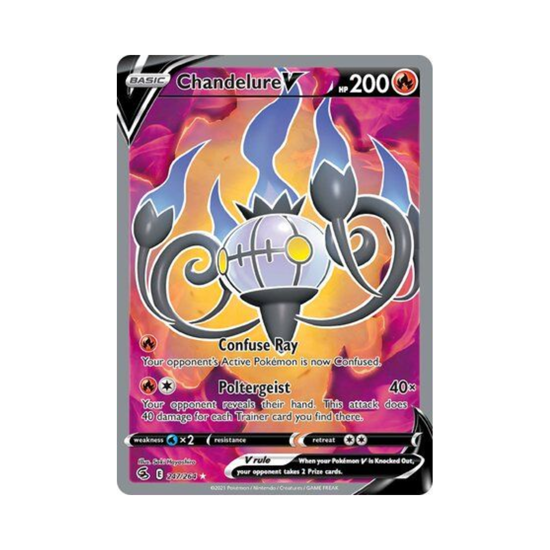 포켓몬 TCG 샹델라 V RU 퓨전 스트라이크 (영문판)(Pokemon TCG Chandelure V RU Fusion Strike (English Ver.))
