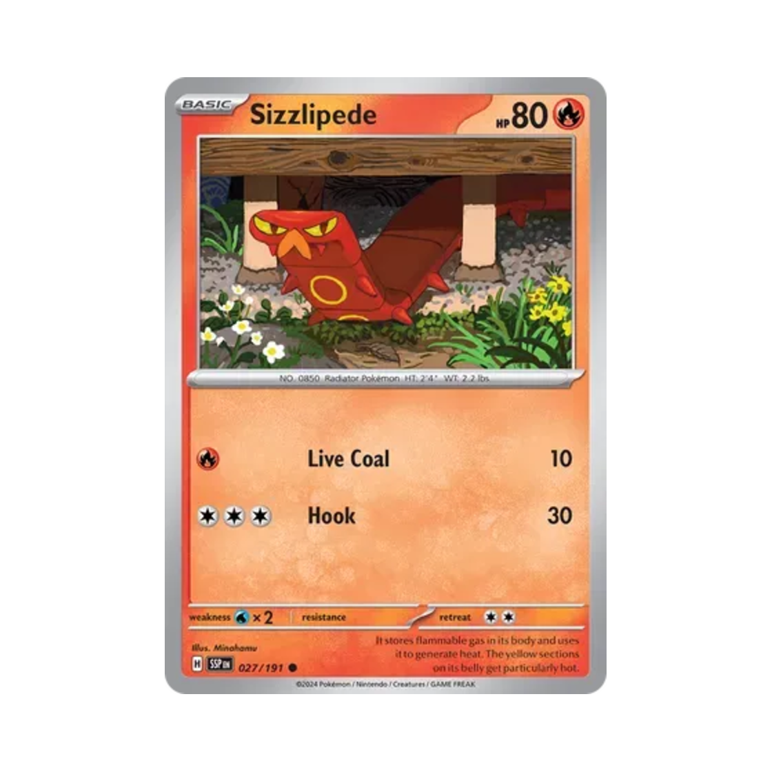 포켓몬 TCG 태우지네 C 서징 스파크 (영문판)(Pokemon TCG Sizzlipede C Surging Sparks (English Ver.)) - 1