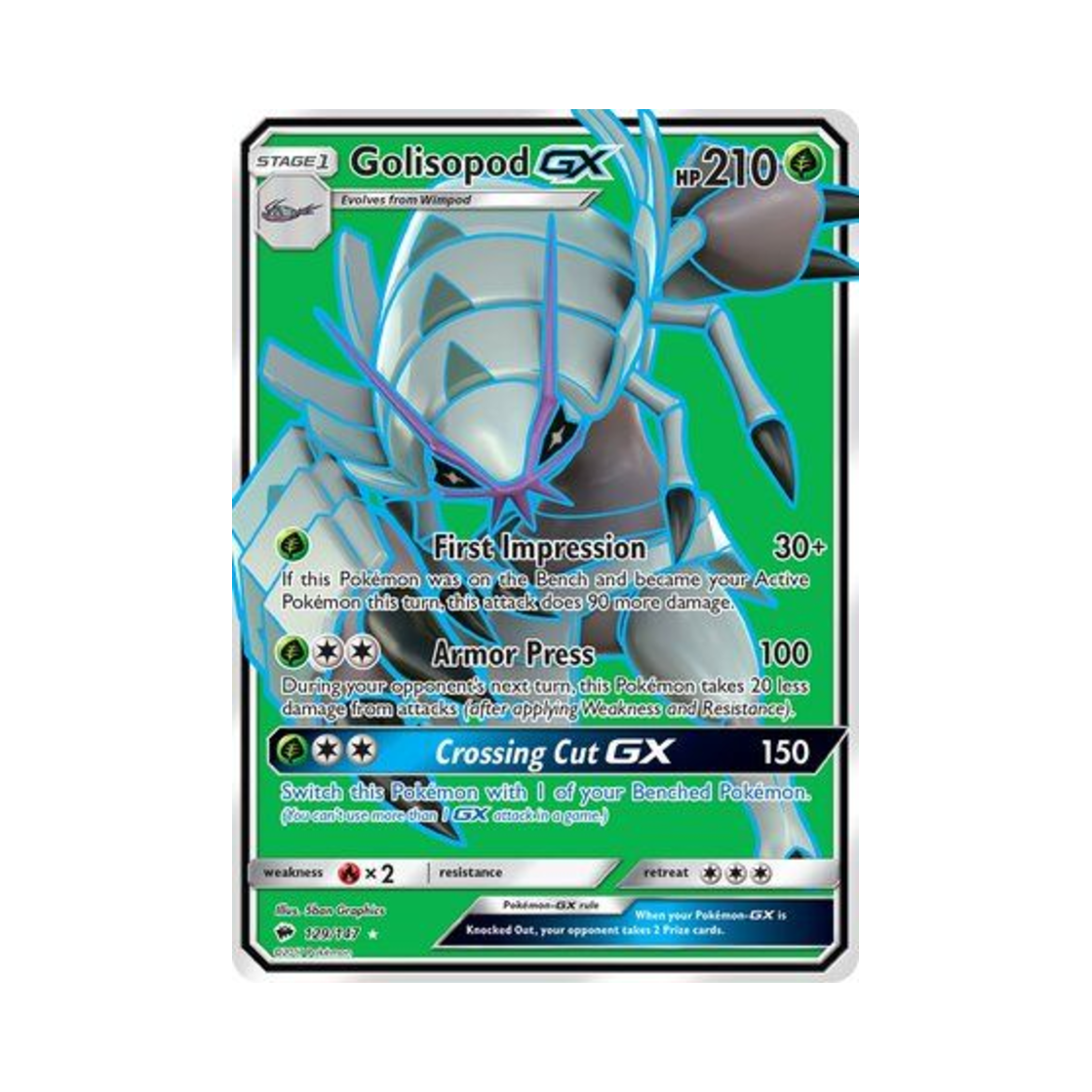 포켓몬 TCG 갑주무사 GX RU 버닝 쉐도우 (영문판)(Pokemon TCG Golisopod GX RU Burning Shadows (English Ver.)) - 1