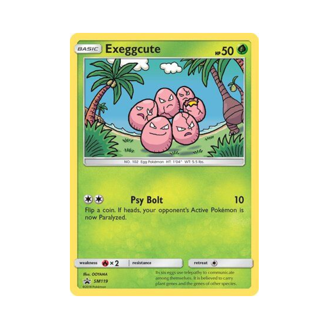 포켓몬 TCG 아라리 P 썬 & 문 프로모카드 (영문판)(Pokemon TCG Exeggcute P Sun & Moon Promos (English Ver.)) - 1