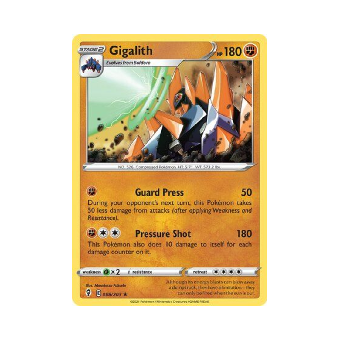 포켓몬 TCG 기가이어스 R 이볼빙 스카이즈 (영문판)(Pokemon TCG Gigalith R Evolving Skies (English Ver.))