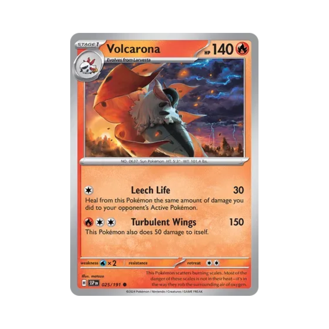 포켓몬 TCG 불카모스 C 서징 스파크 (영문판)(Pokemon TCG Volcarona C Surging Sparks (English Ver.)) - 1