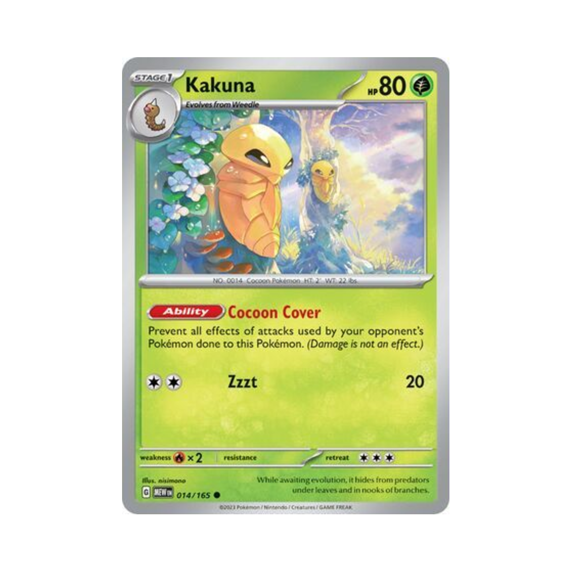 포켓몬 TCG 딱충이 C 스칼렛 & 바이올렛 151 (영문판)(Pokemon TCG Kakuna C Scarlet & Violet 151 (English Ver.)) - 1