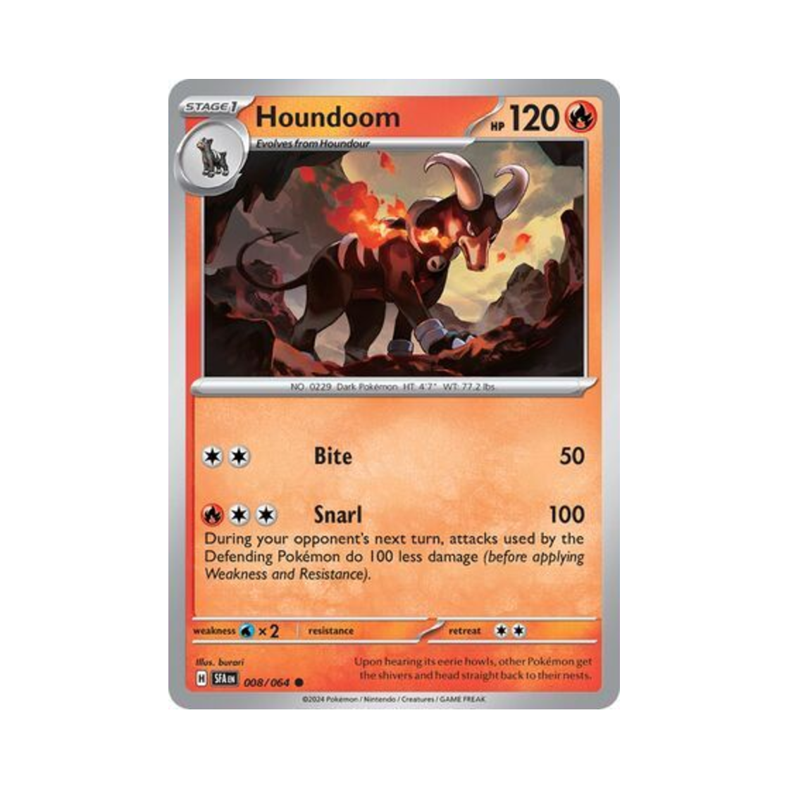 포켓몬 TCG 헬가 C 슈라우디드 페이블 (영문판)(Pokemon TCG Houndoom C Shrouded Fable (English Ver.)) - 1
