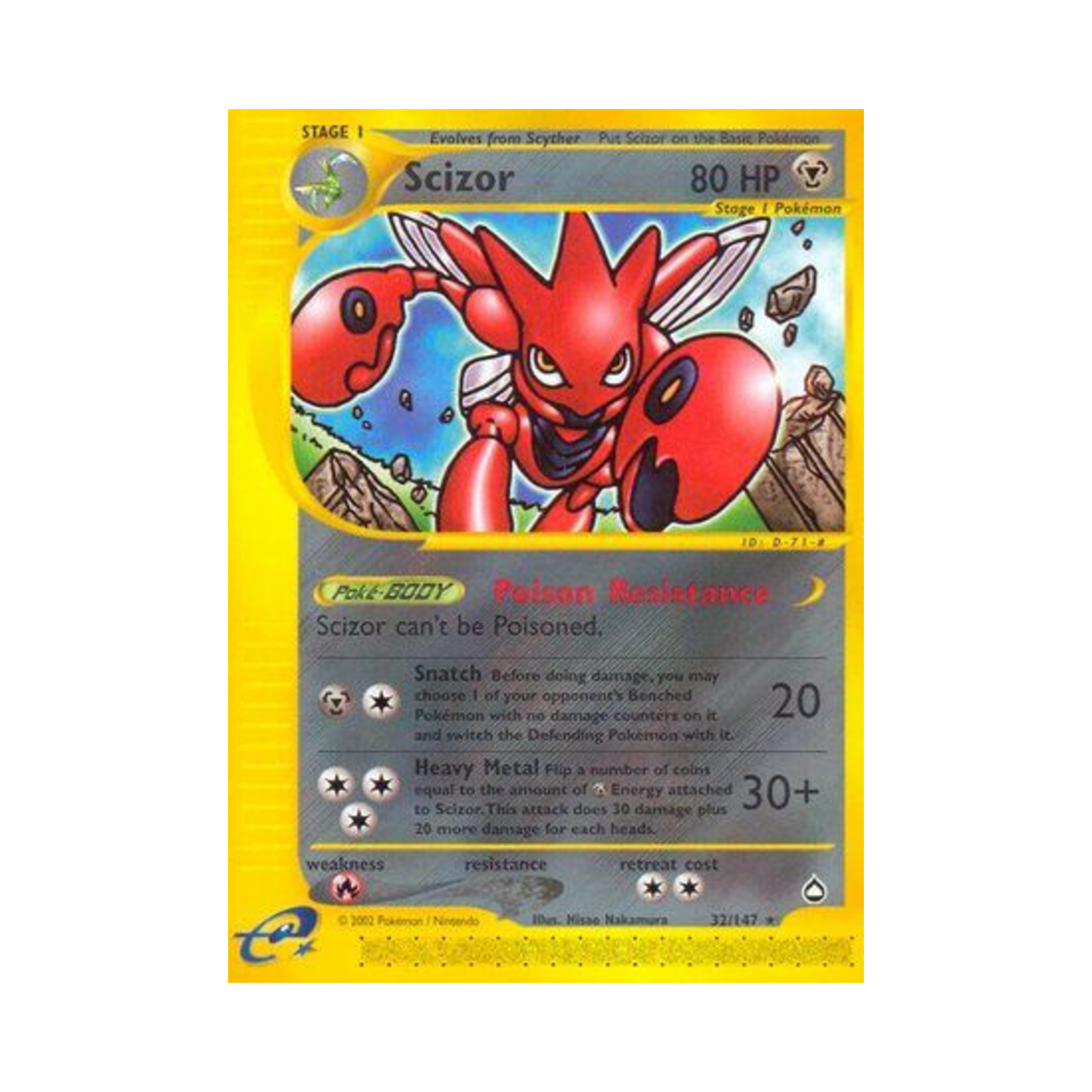 포켓몬 TCG 핫삼 R 아쿠아폴리스 (영문판)(Pokemon TCG Scizor R Aquapolis (English Ver.)) - 1