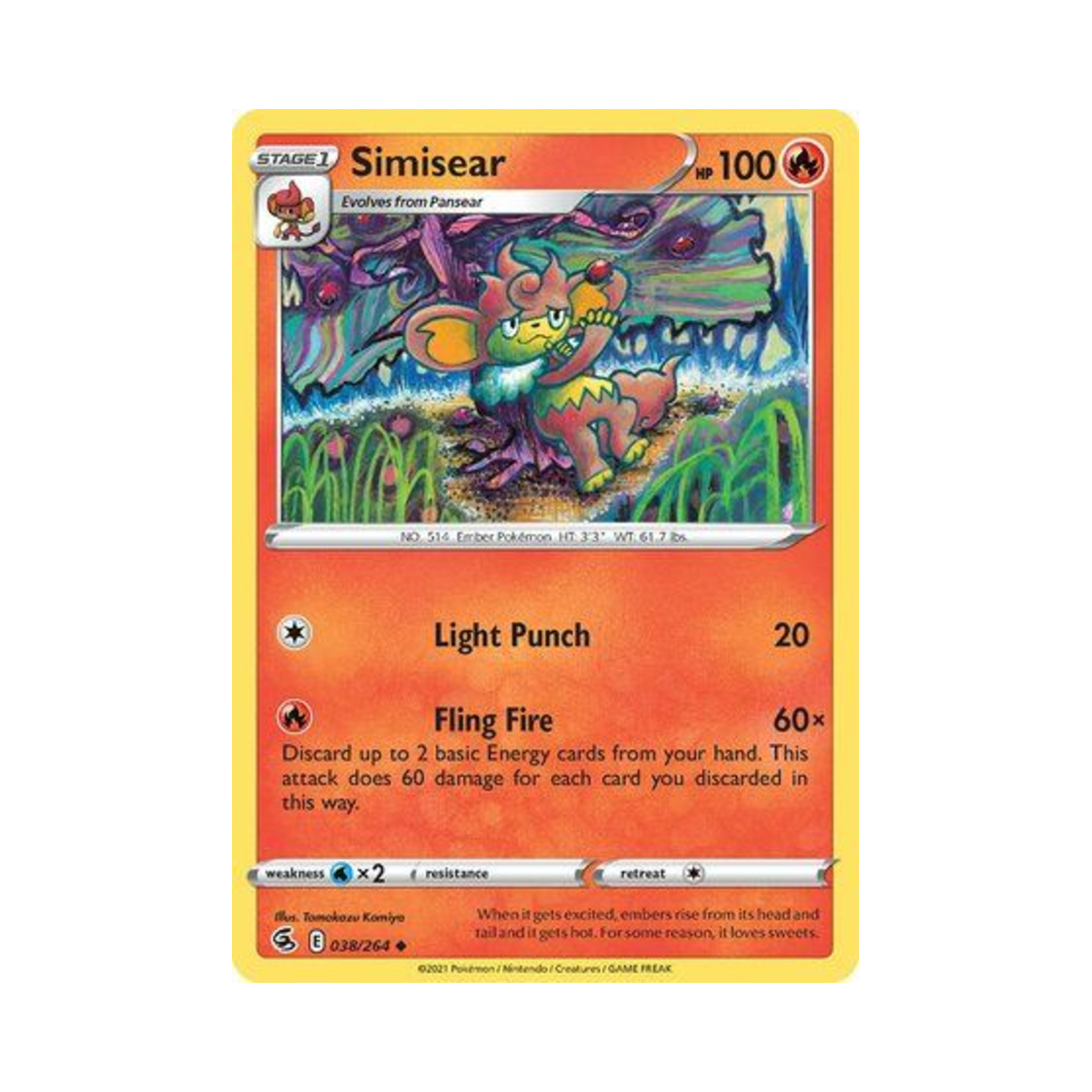 포켓몬 TCG 바오키 U 퓨전 스트라이크 (영문판)(Pokemon TCG Simisear U Fusion Strike (English Ver.))