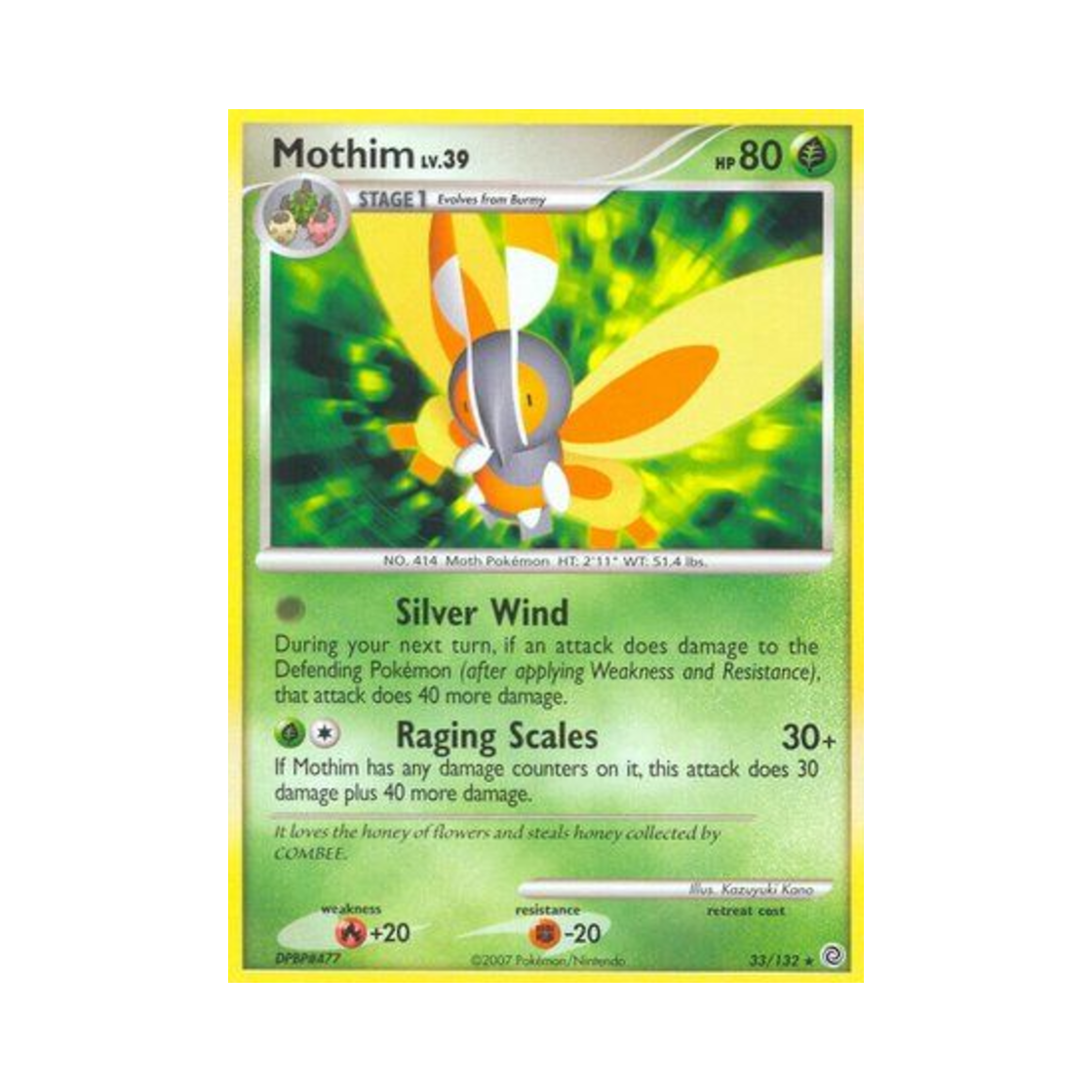 SW33/132 Pokemon TCG Mothim R Secret Wonders (English Ver.)