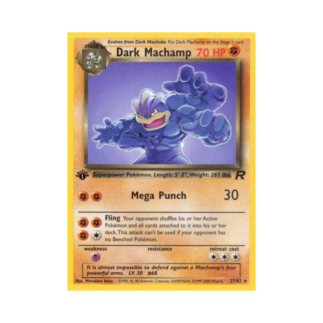 포켓몬 TCG 다크 괴력몬 R 로켓단 (영문판)(Pokemon TCG Dark Machamp R Team Rocket (English Ver.))