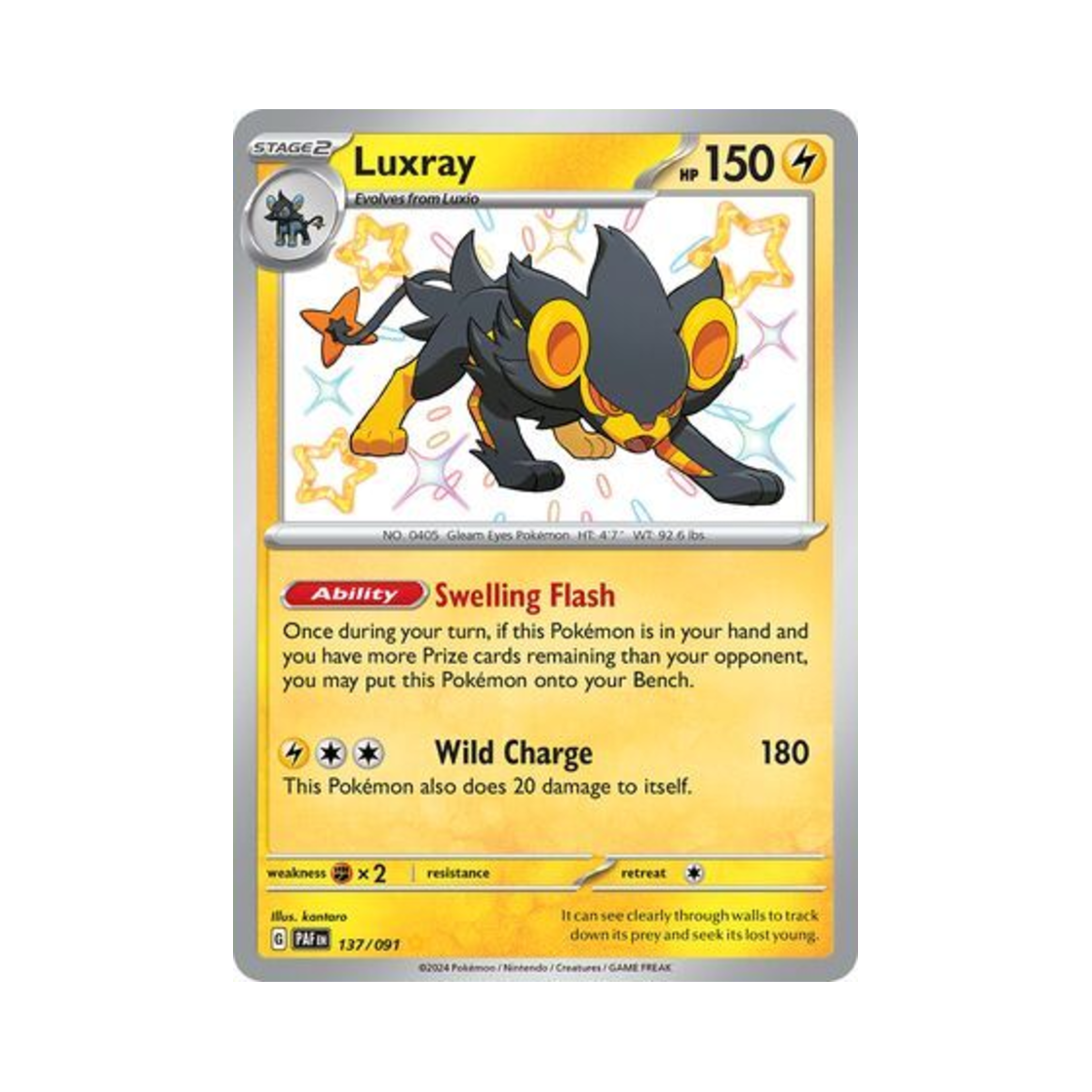 포켓몬 TCG 렌트라 SR 팔데아 페이트 (영문판)(Pokemon TCG Luxray SR Paldean Fates (English Ver.)) - 1