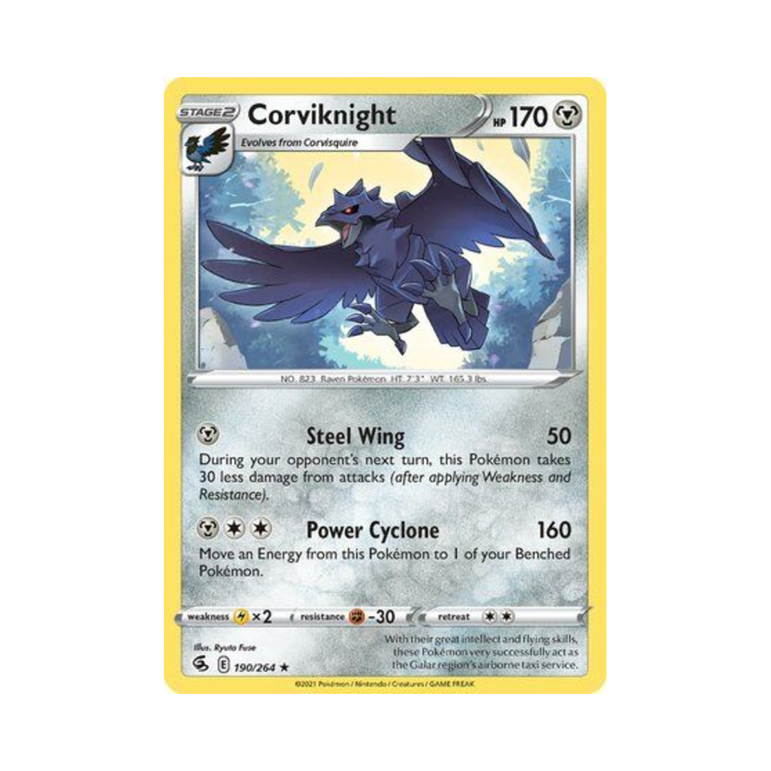 포켓몬 TCG 아머까오 R 퓨전 스트라이크 (영문판)(Pokemon TCG Corviknight R Fusion Strike (English Ver.))