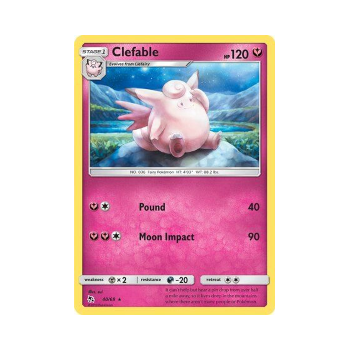 포켓몬 TCG 픽시 R 히든 페이츠 (영문판)(Pokemon TCG Clefable R Hidden Fates (English Ver.))