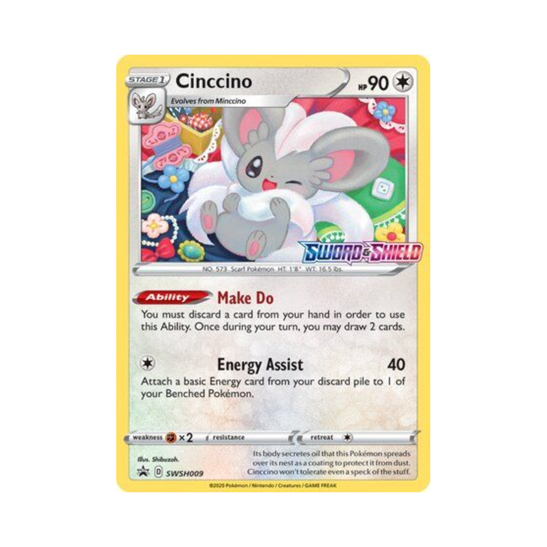 포켓몬 TCG 치라치노 P 소드 & 실드 프로모카드 (영문판)(Pokemon TCG Cinccino P Sword & Shield Promos (English Ver.)) - 1