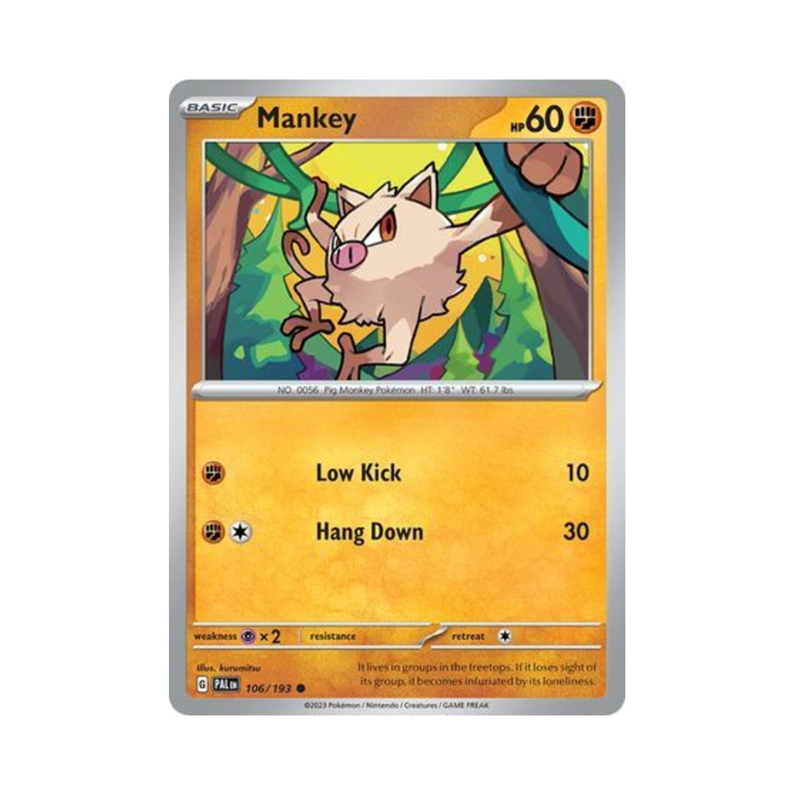 포켓몬 TCG 망키 C 팔데아 이볼브드 (영문판)(Pokemon TCG Mankey C Paldea Evolved (English Ver.)) - 1