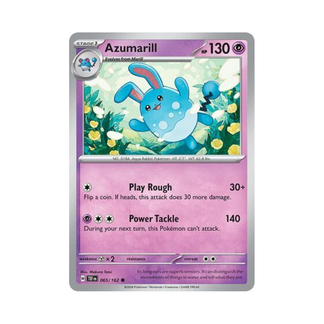 포켓몬 TCG 마릴리 C 템포럴 포시스 (영문판)(Pokemon TCG Azumarill C Temporal Forces (English Ver.))