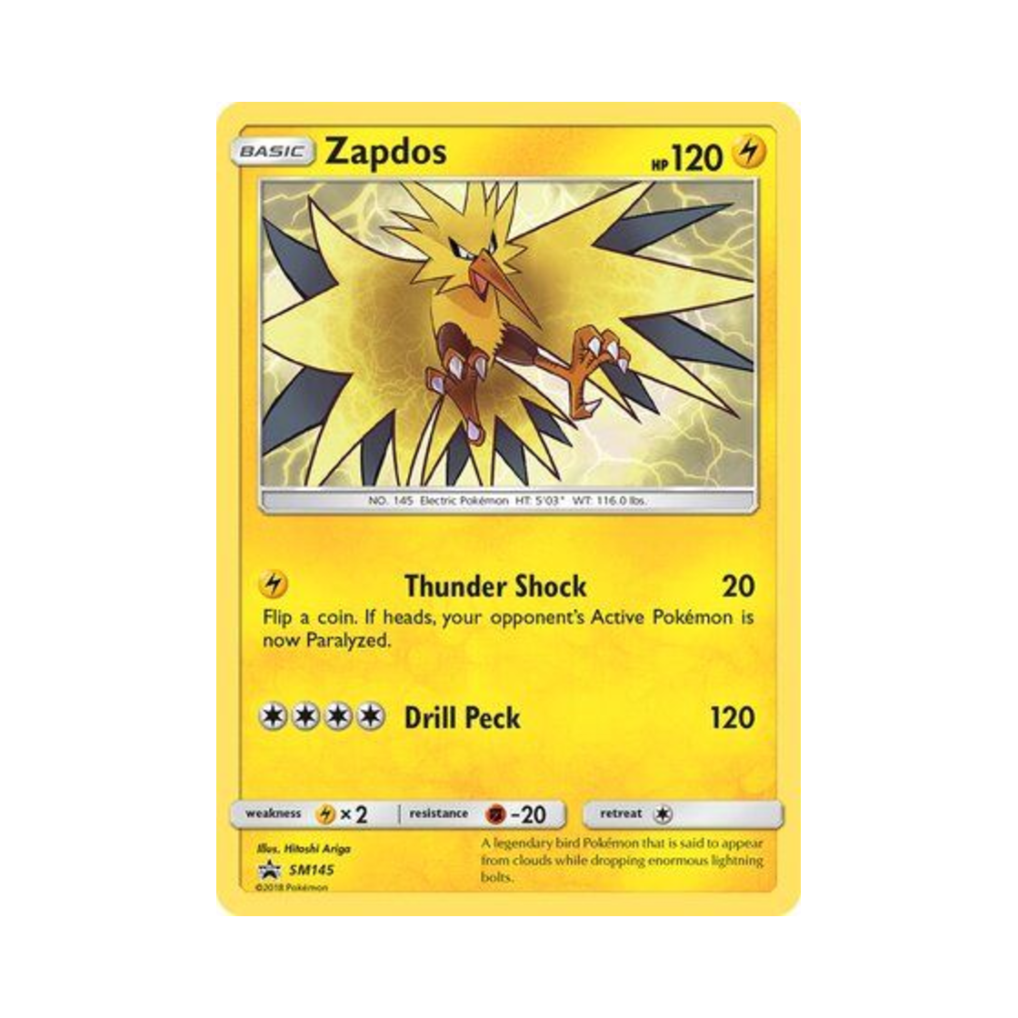 포켓몬 TCG 썬더 P 썬 & 문 프로모카드 (영문판)(Pokemon TCG Zapdos P Sun & Moon Promos (English Ver.)) - 1