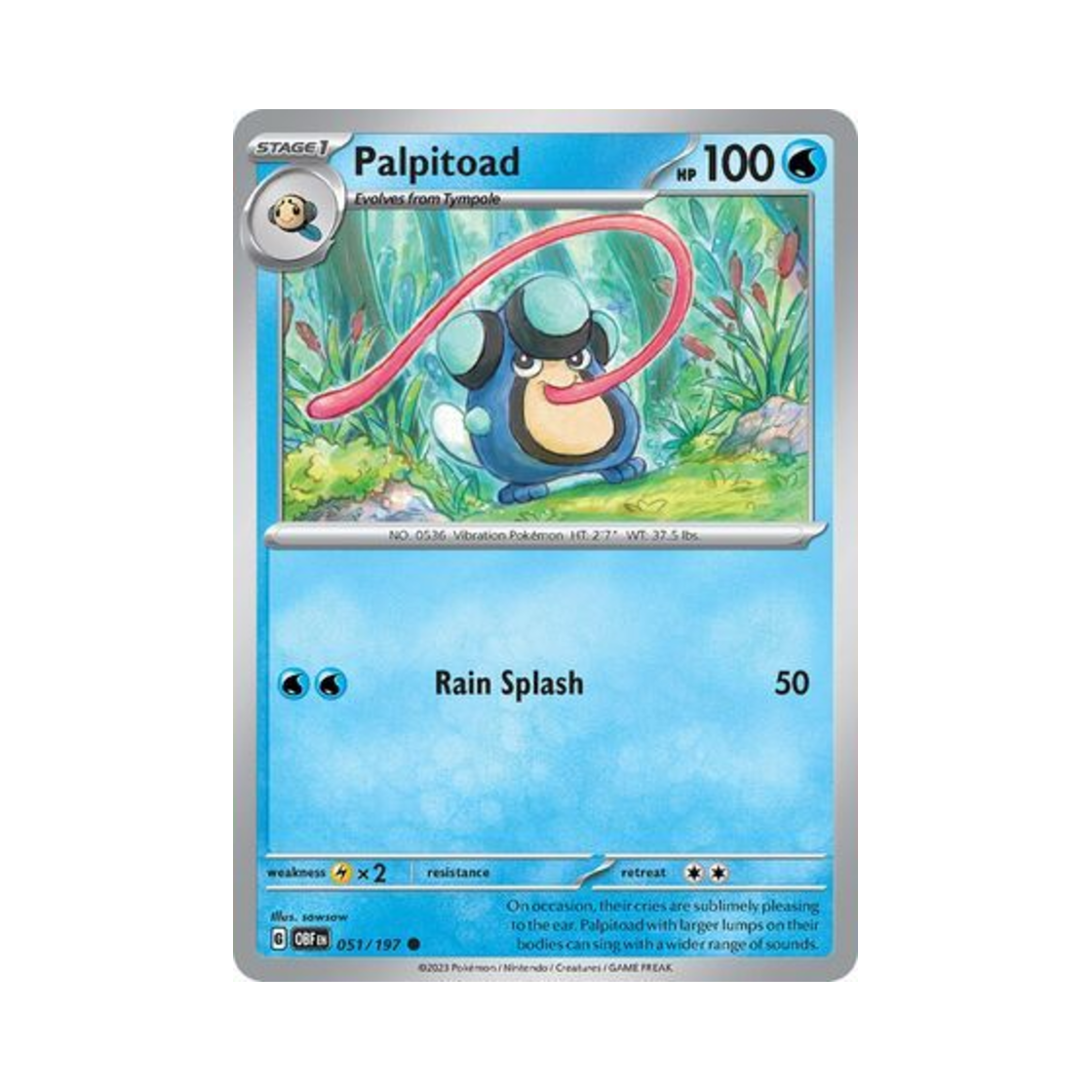 포켓몬 TCG 두까비 C 옵시디언 플레임즈 (영문판)(Pokemon TCG Palpitoad C Obsidian Flames (English Ver.)) - 1