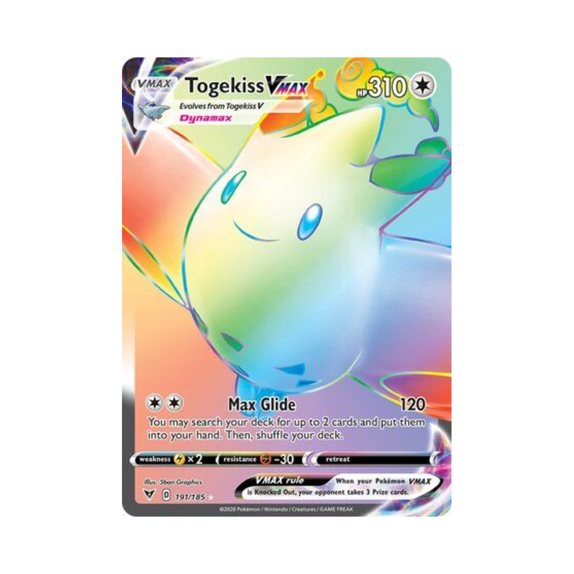 포켓몬 TCG 토게키스 VMAX RR 비비드 볼티지 (영문판)(Pokemon TCG Togekiss VMAX RR Vivid Voltage (English Ver.)) - 1