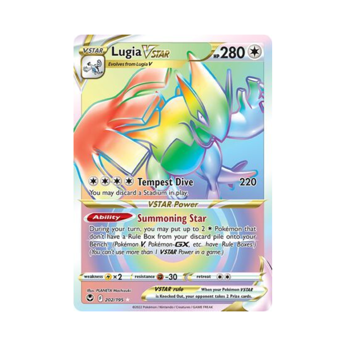 SIT202/195 Pokemon TCG Lugia VSTAR RR Silver Tempest (English Ver.)