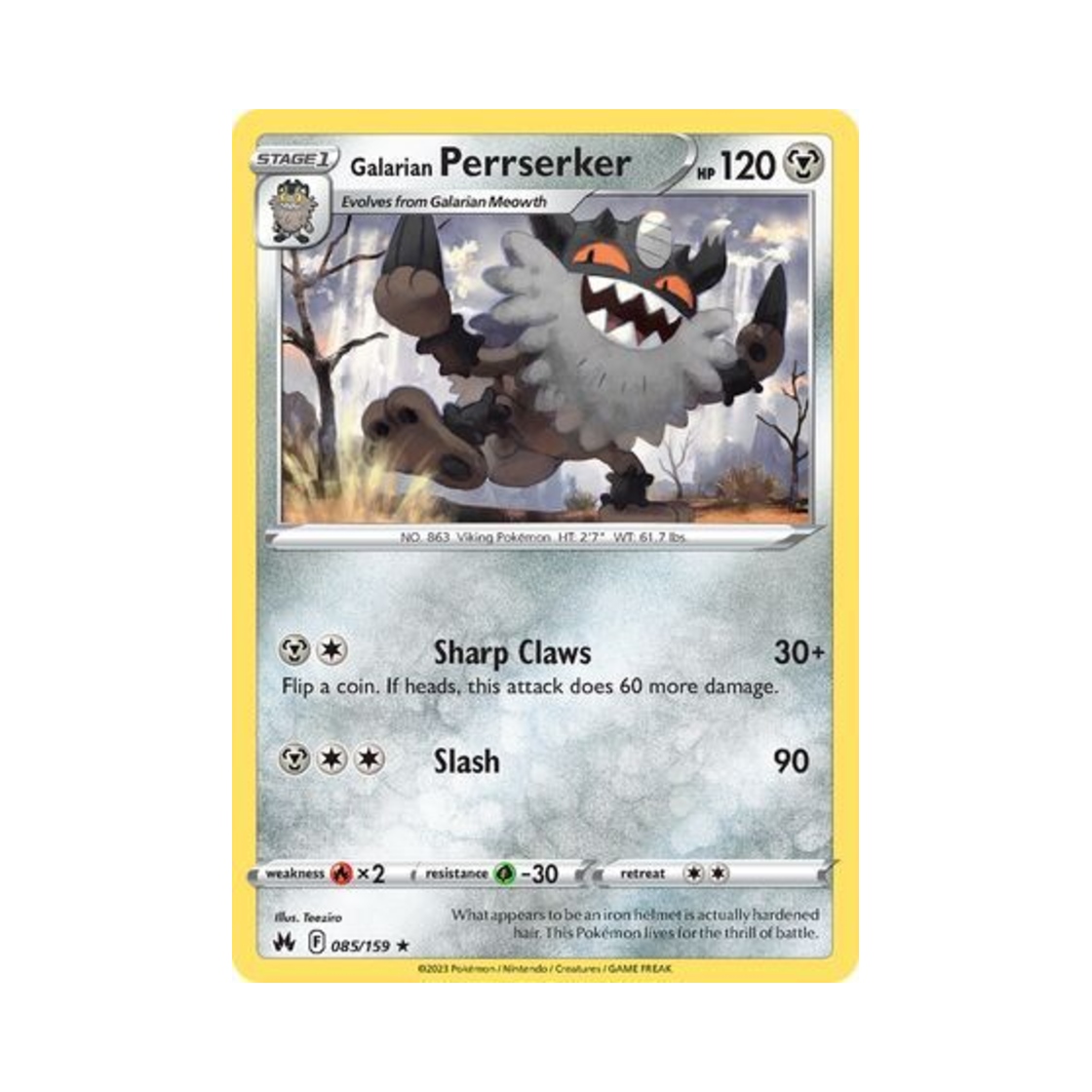 포켓몬 TCG 가라르 나이킹 R 크라운 제니스 (영문판)(Pokemon TCG Galarian Perrserker R Crown Zenith (English Ver.)) - 1