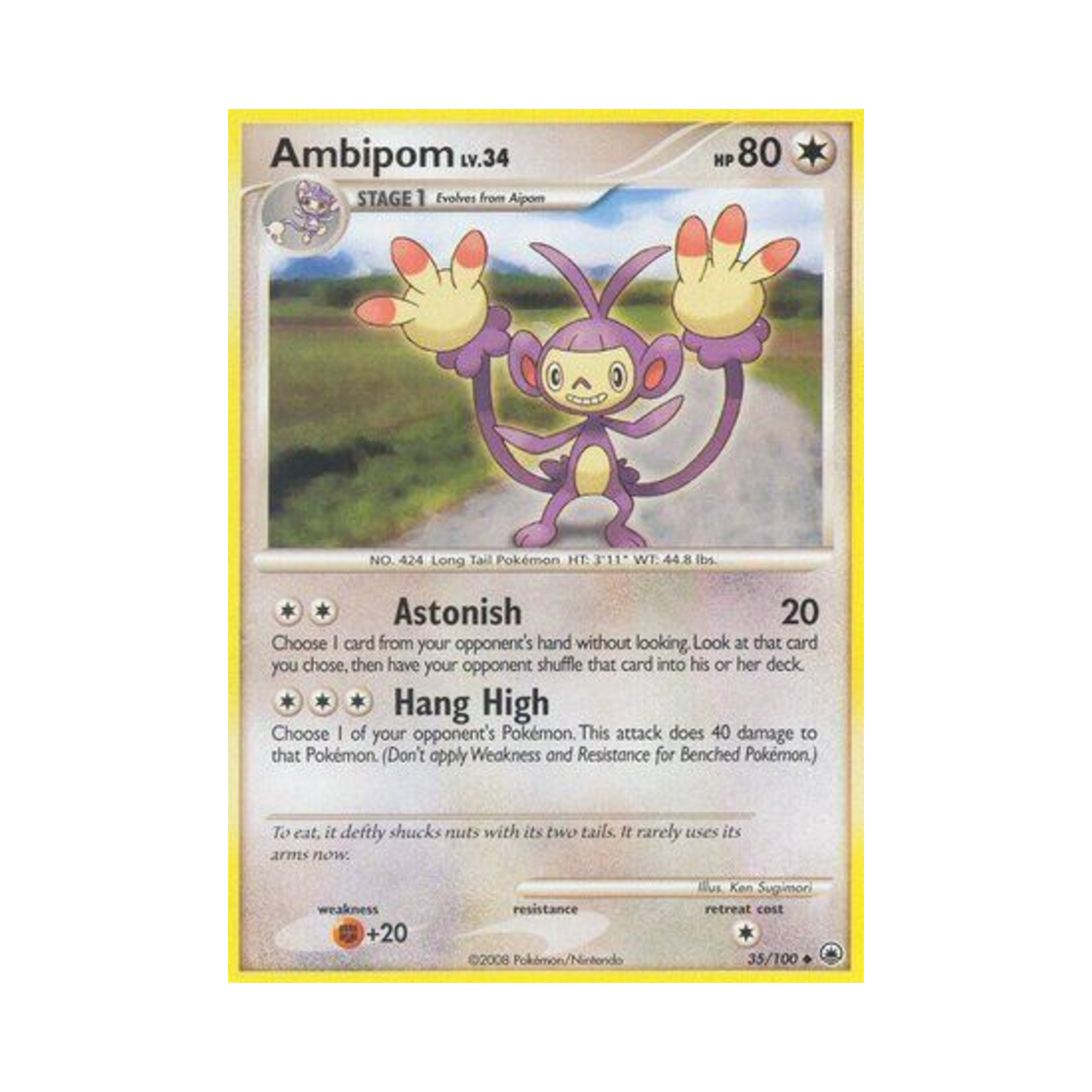 포켓몬 TCG 겟핸보숭 U 마제스티 던 (영문판)(Pokemon TCG Ambipom U Majestic Dawn (English Ver.)) - 1