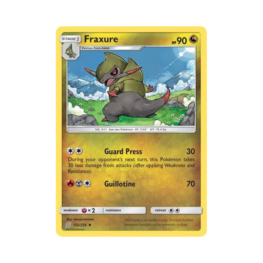 포켓몬 TCG 액슨도 U 유니파이드 마인즈 (영문판)(Pokemon TCG Fraxure U Unified Minds (English Ver.))
