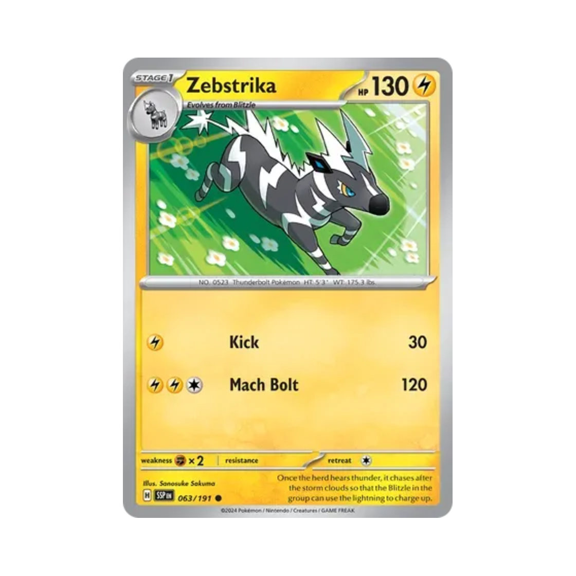 포켓몬 TCG 제브라이카 C 서징 스파크 (영문판)(Pokemon TCG Zebstrika C Surging Sparks (English Ver.)) - 1