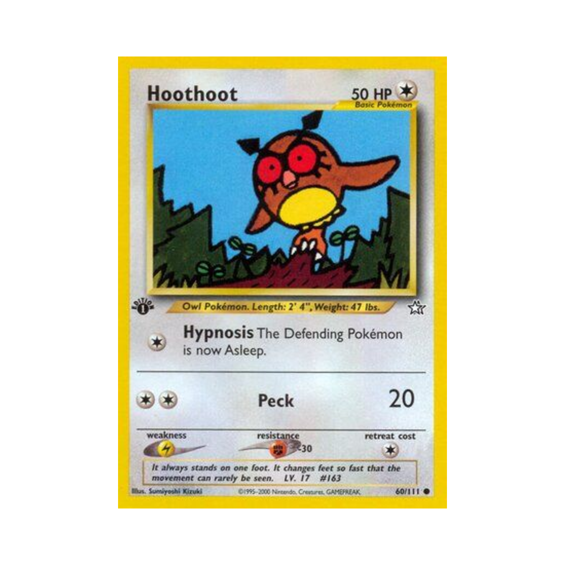 포켓몬 TCG 부우부 C 네오 제네시스 (영문판)(Pokemon TCG Hoothoot C Neo Genesis (English Ver.))
