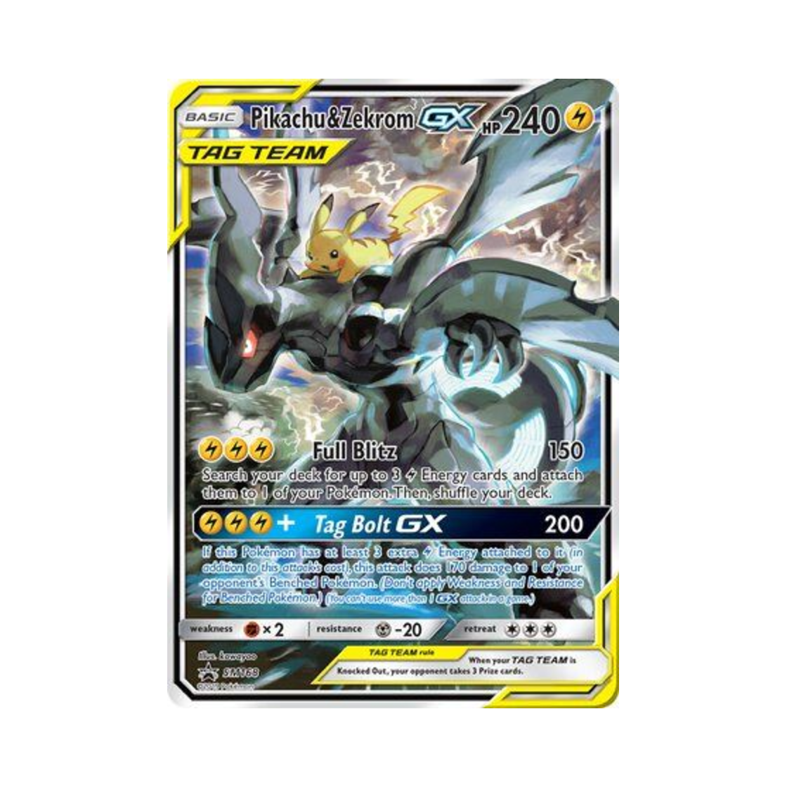 SMPSM168 Pokemon TCG Pikachu & Zekrom GX P Sun & Moon Promos (English Ver.)