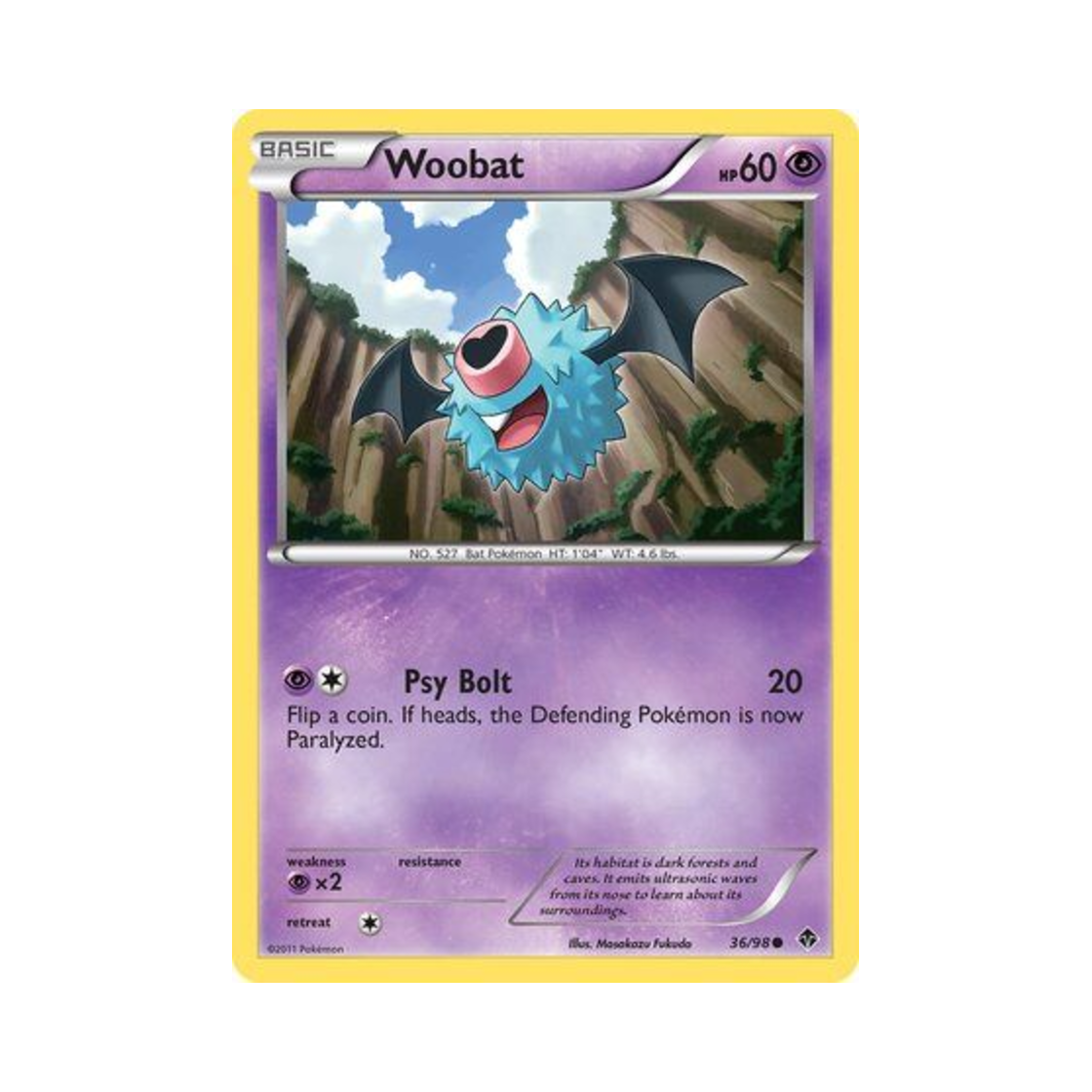 포켓몬 TCG 또르박쥐 C 이머징 파워스 (영문판)(Pokemon TCG Woobat C Emerging Powers (English Ver.)) - 1