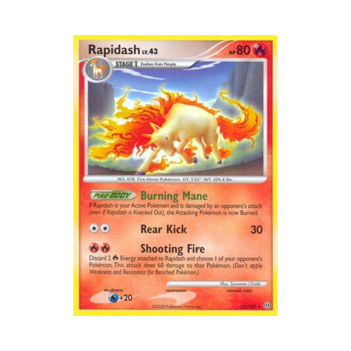 포켓몬 TCG 날쌩마 R 스톰프론트 (영문판)(Pokemon TCG Rapidash R Stormfront (English Ver.))