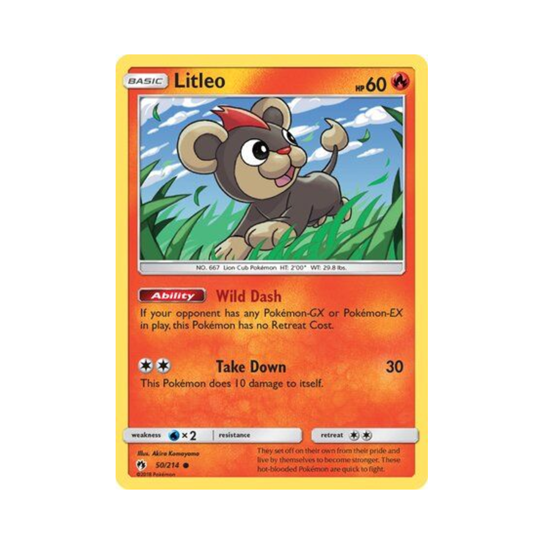 포켓몬 TCG 레오꼬 C 로스트 썬더 (영문판)(Pokemon TCG Litleo C Lost Thunder (English Ver.))