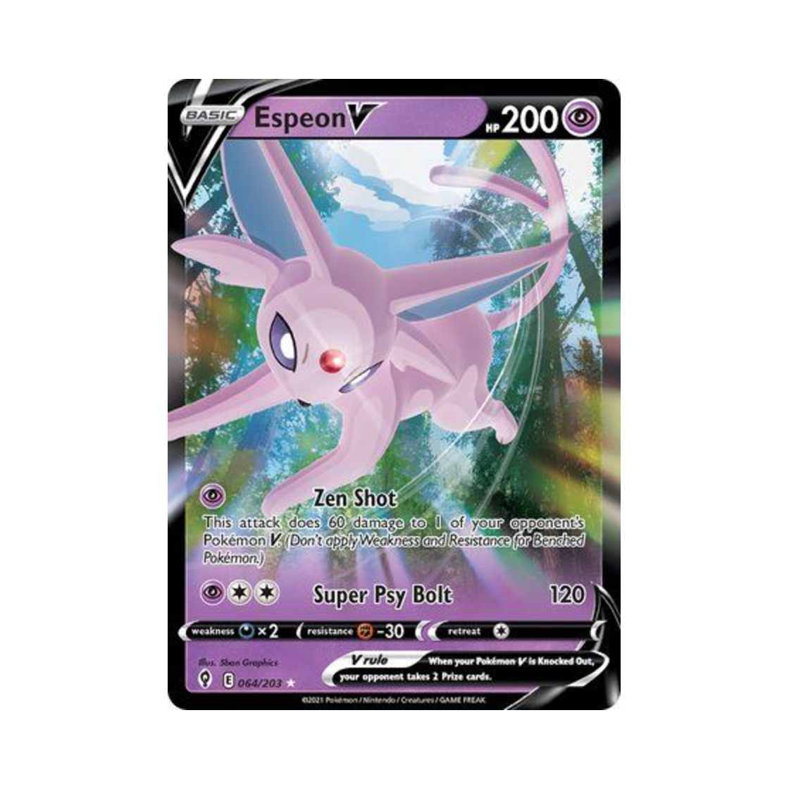 EVS064/203 Pokemon TCG Espeon V HRV Evolving Skies (English Ver.)