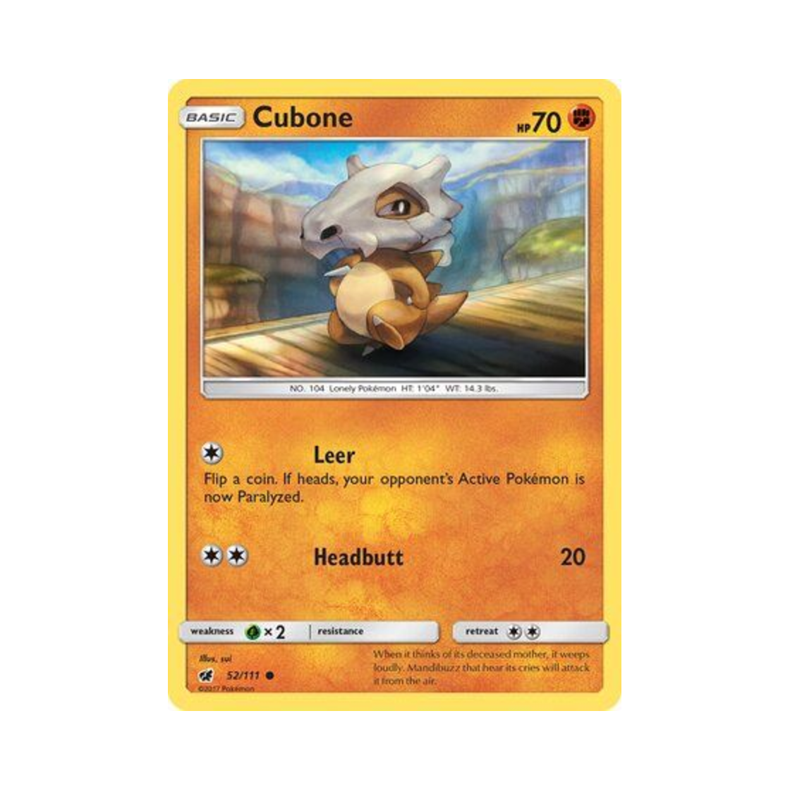 포켓몬 TCG 탕구리 C 크림슨 인베이전 (영문판)(Pokemon TCG Cubone C Crimson Invasion (English Ver.))